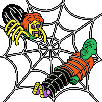 Spider Web Trash Sticker by James Clapham