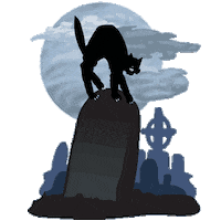Full Moon Cat Sticker by Hi-Art