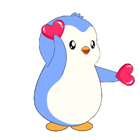 I Love You Hearts Sticker by Pudgy Penguins