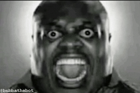 BubbaTheBot giphyattribution giphycreatortest eyeballs guy screaming GIF