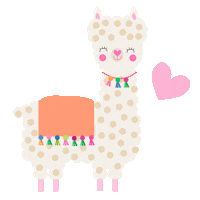 Llama Love Sticker by karenthaco