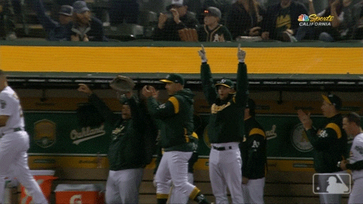 oakland athletics finger guns GIF by MLB