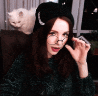 Cute Girl Cat GIF