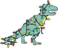 T-Rex Christmas Sticker by Dinosaurs Doing Stuff