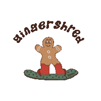 Christmas Snowboarding Sticker