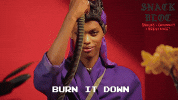 snackbloc gas mask burn it down snack bloc GIF