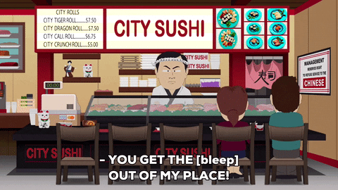 asian sushi GIF by South Park 