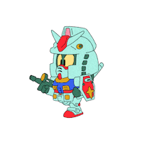 MathieuHains robot gundam runcycle gundamwing Sticker