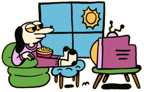 Couch Potato Binge Sticker