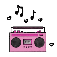 ludvago music party pink 90s Sticker
