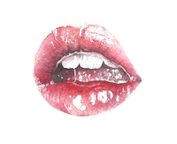 ninaiart tongue lips watercolor teasing Sticker
