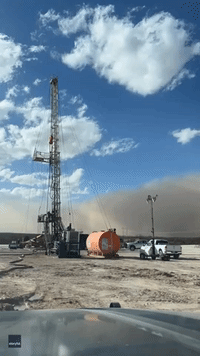 Dust Storm Rolls Over Oil Field in West Texas