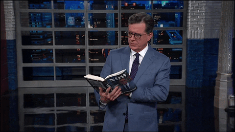 Stephen Colbert Book GIF by The Late Show With Stephen Colbert