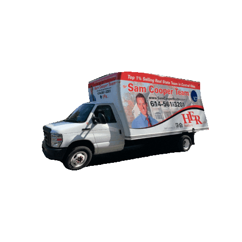 SamCooperHER moving truck her realtors sam cooper team free moving truck Sticker