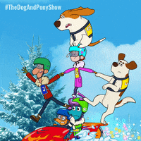 TreehouseDirect dog christmas snow balance GIF