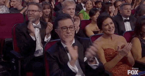 Stephen Colbert Smile GIF by Emmys