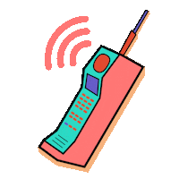 Phone Call 90S Sticker by blk cosmetics