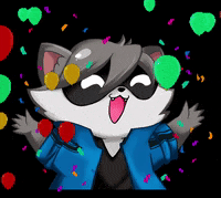 rakunboy02 celebrar mapache celebrando rakun GIF