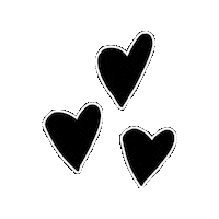 Black Hearts Heart Sticker by Zinaida Kazantseva