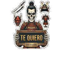 Te Amo Skull Sticker