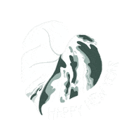 Happy New Year Bonne Annee Sticker by Monstera Mania