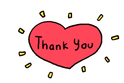 Heart Thank You Sticker by cypru55
