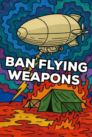 Ban Flying Weapons GIF by The LSD Hotel