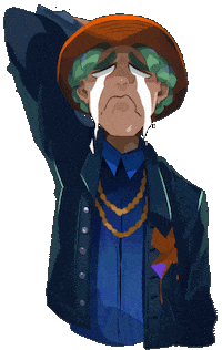 Orange Crying Sticker by mo.co