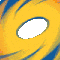 Text gif. against a white background are set the words "happy birthday" in all caps. the words are a deep blue, framed by a light gold. At the beginning of the gif, confetti explodes into the air all over the screen. 