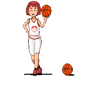 mintermizi art smile basketball pixel Sticker