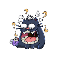 Cat Confuse Sticker by Dwarf Factory