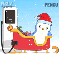 Charging Merry Christmas GIF by Pudgy Penguins