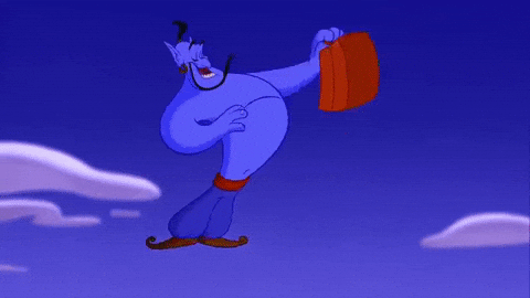 News Sebrae – Edição 59 - GIF do desenho Aladin, mostrando o Gênio da Lâmpanda fazendo as malas no ar.