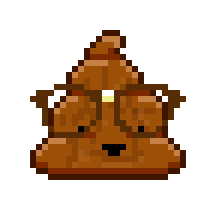 Pixel Shitting Sticker by Poopies.io