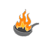 TastyIndianBistro fire flame pan tasty indian bistro Sticker