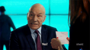 excited patrick stewart GIF by Blunt Talk