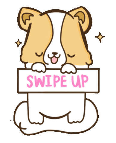 dog swipe up Sticker by corgiyolk