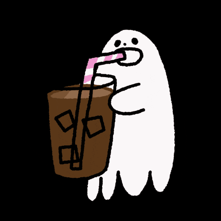 rinarinaree giphygifmaker cute coffee ghost GIF