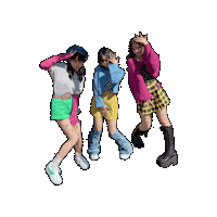 Posing Girl Group Sticker