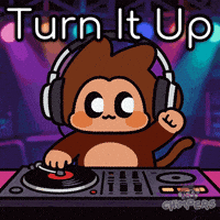Turn It Up Spinning GIF by Chimpers