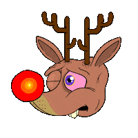 Red-Nosed Reindeer Love Sticker by Zachary Sweet