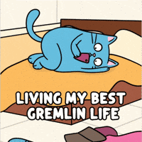Staying In Blue Cat GIF