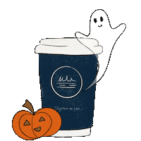 Halloween Ghost Sticker by HatHats Coffee