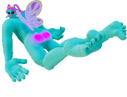 christajart evil fairy glowing brat Sticker