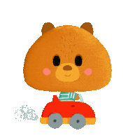Car Bear Sticker by Elen Lescoat