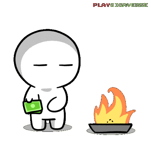 Money Burn Sticker by Playgigaverse