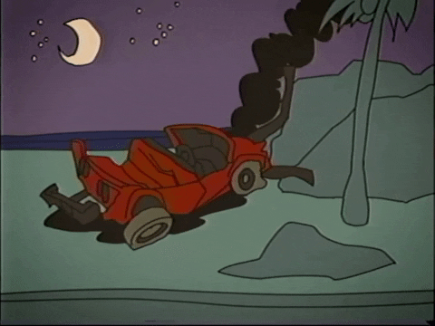 Car Crash Cartoon GIF by St. Vincent