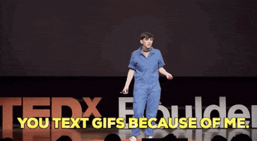 julie talk ted texting tedx GIF