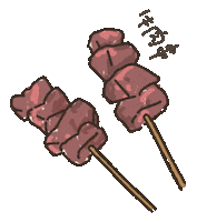 shukuan_2141 food camping bbq meat Sticker