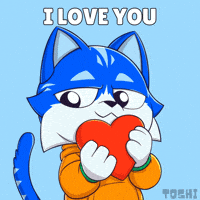 I Love You Hearts GIF by Toshithecat